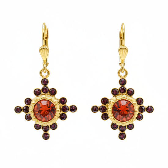 Catherine Popesco La Vie Parisienne Red Crystal Dangle Earrings