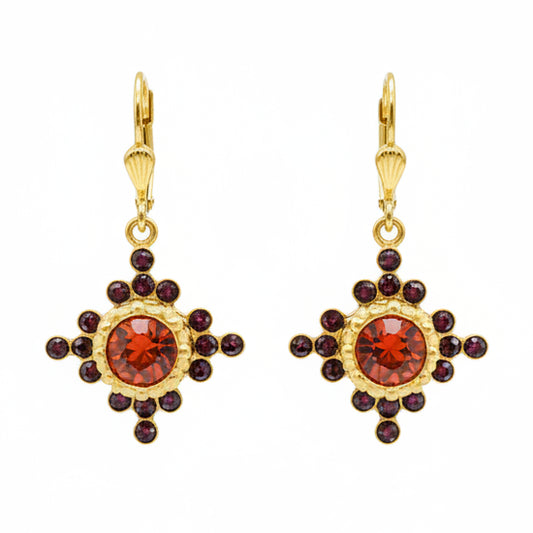 Catherine Popesco La Vie Parisienne Red Crystal Dangle Earrings