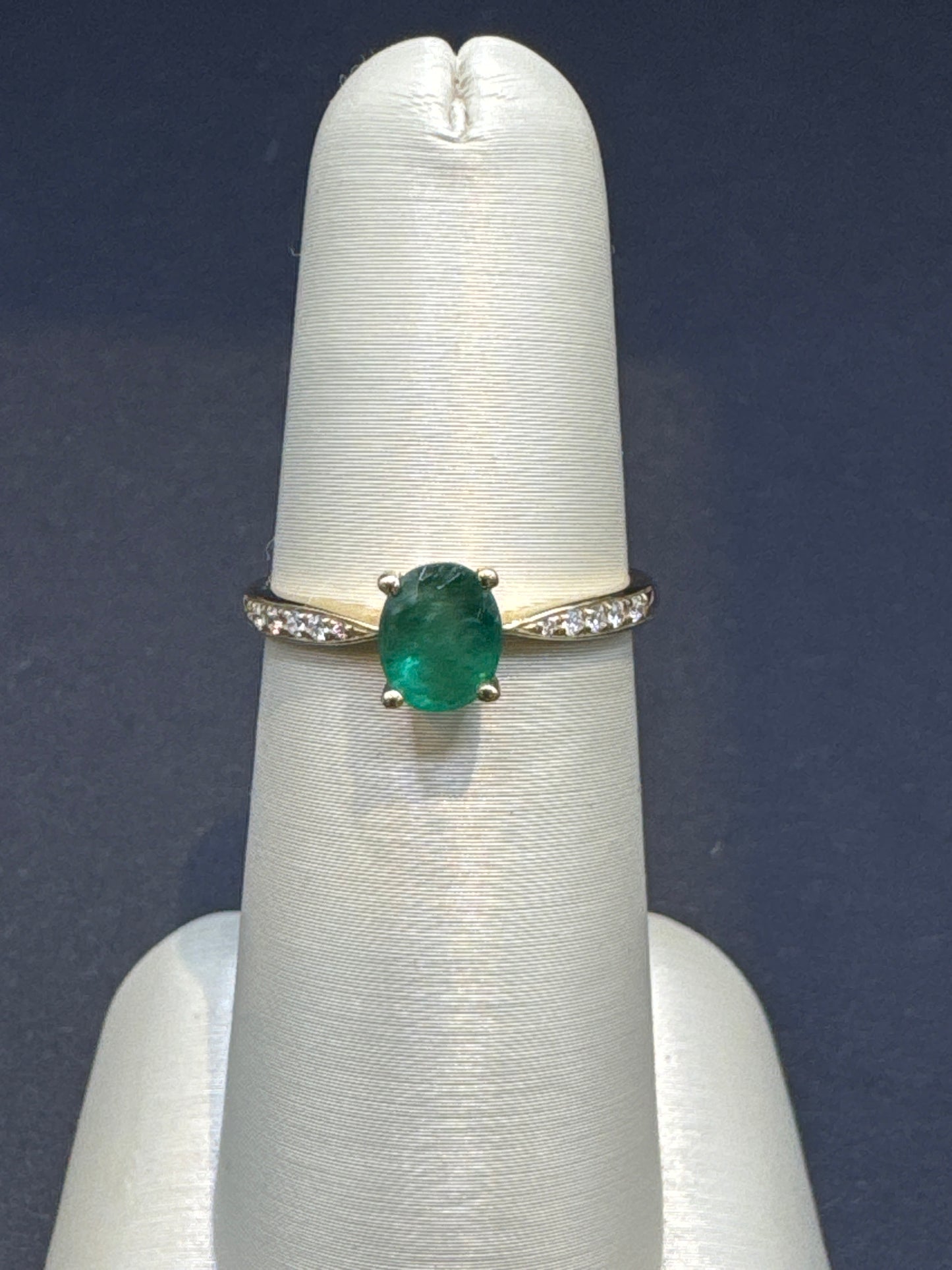 0.50 Carat Oval Emerald Ring in 14k Yellow Gold | Vibrant Green Fine Jewelry