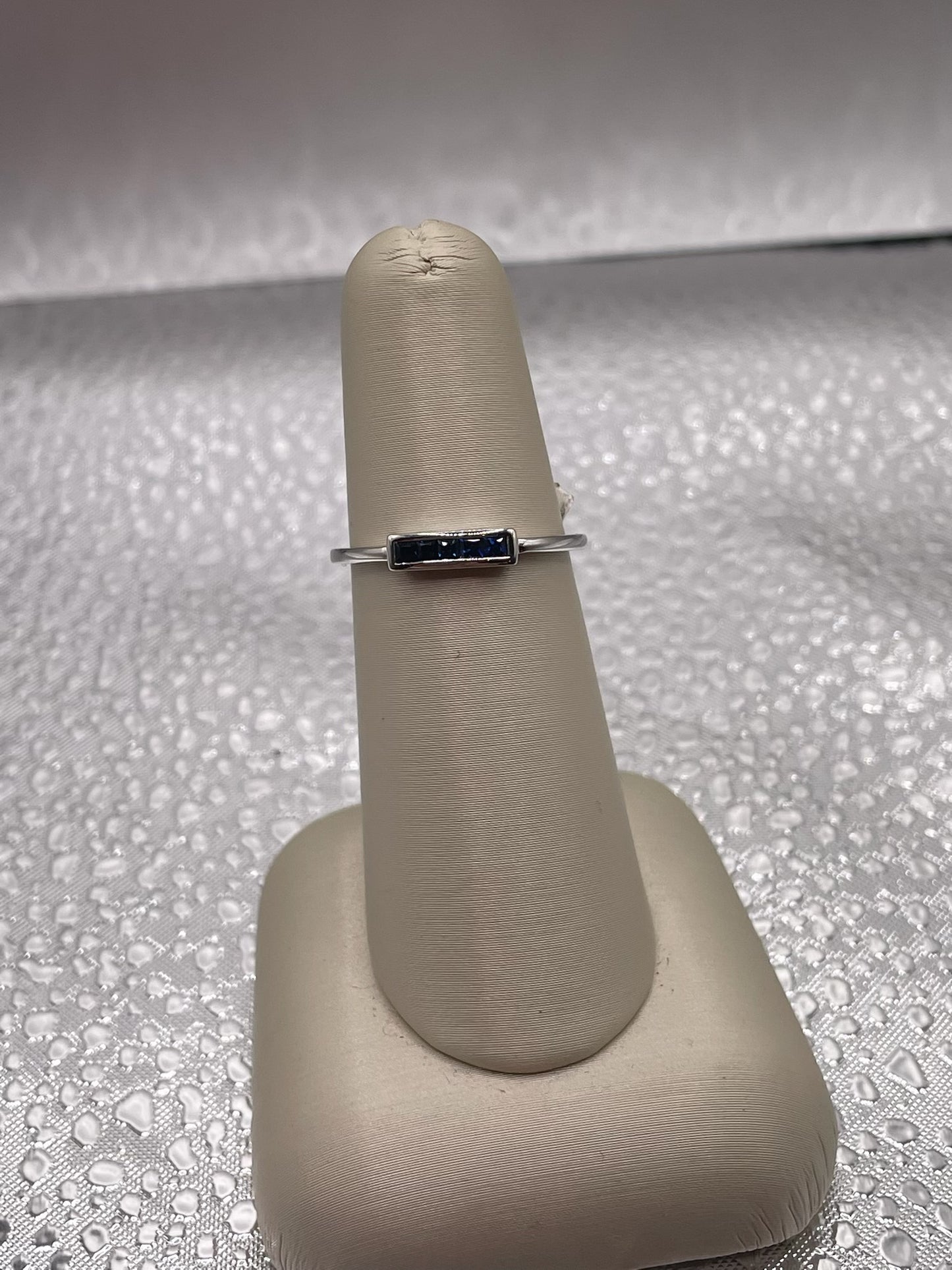 18K White Gold Sapphire Baguette Stackable Band — .55 ctw