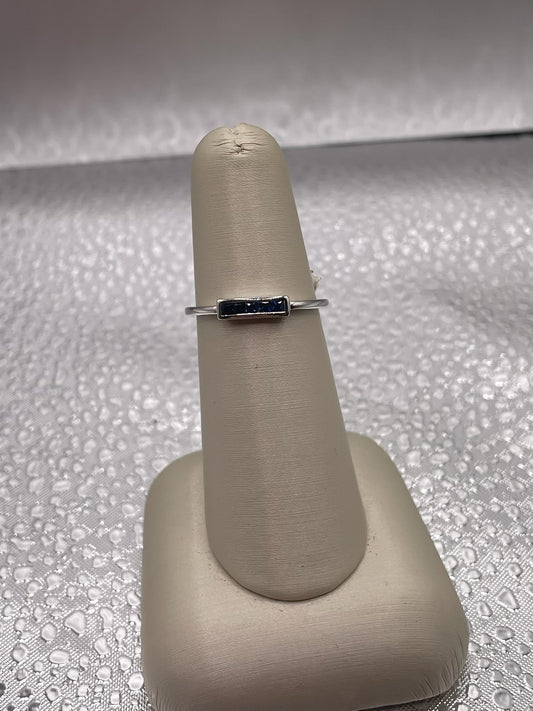 18K White Gold Sapphire Baguette Stackable Band — .55 ctw