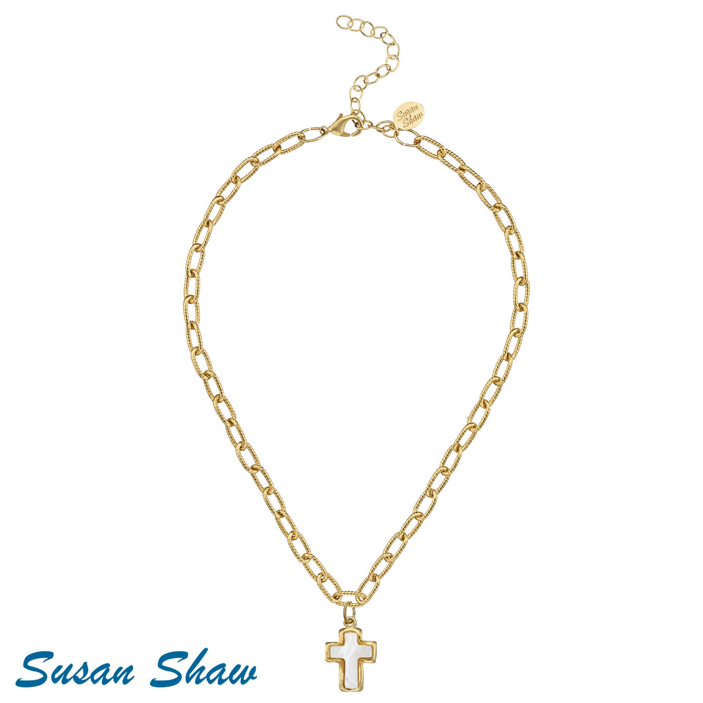 Mother of Pearl Cross Necklace