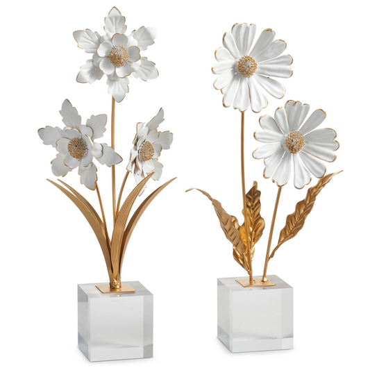 16” White Flower on Acrylic Block