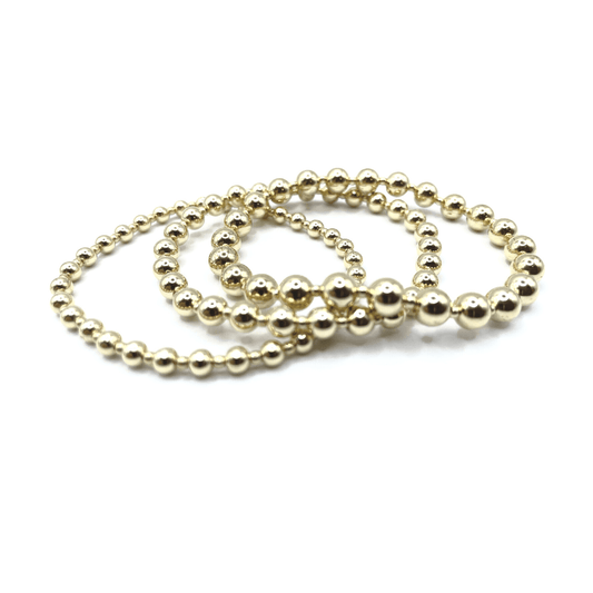 4mm+2mm+4mm Gold Filled Waterproof Dimension Bracelet 6.5"-7"