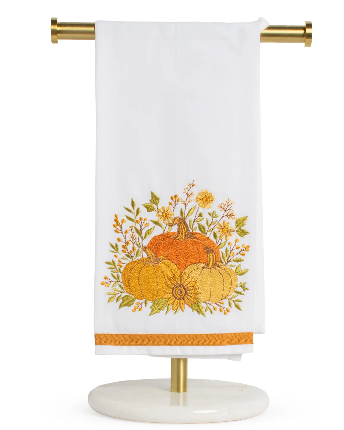 Harvest Pumpkin Hand Towel White/Multi 20x28