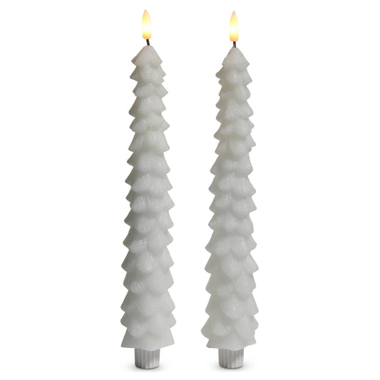 10.5" White Tree Taper Candles