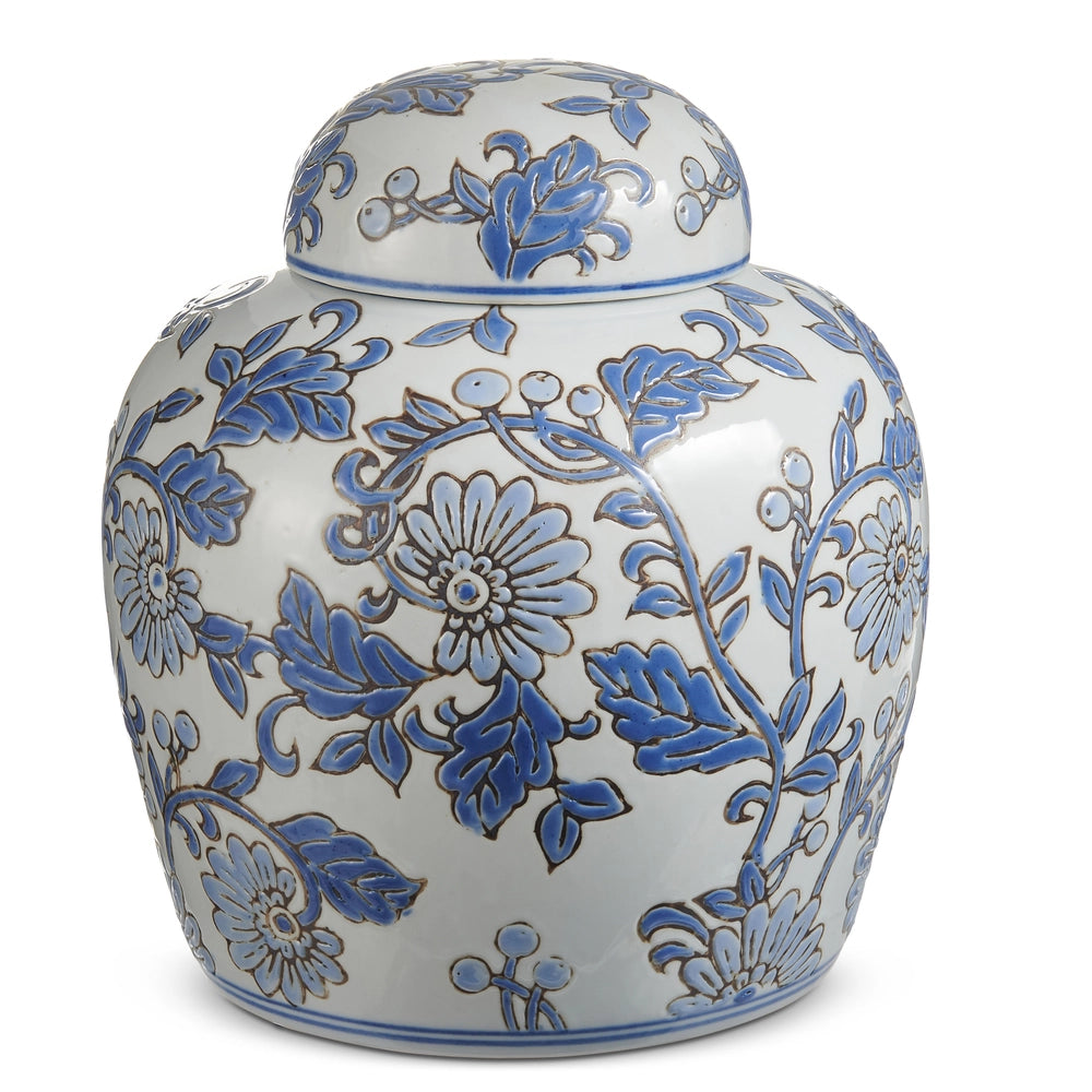 Blue Vine Patterned Ginger jar