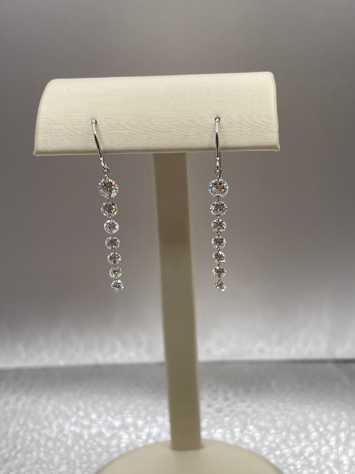 14k White Gold and Lab Diamond drop earrings