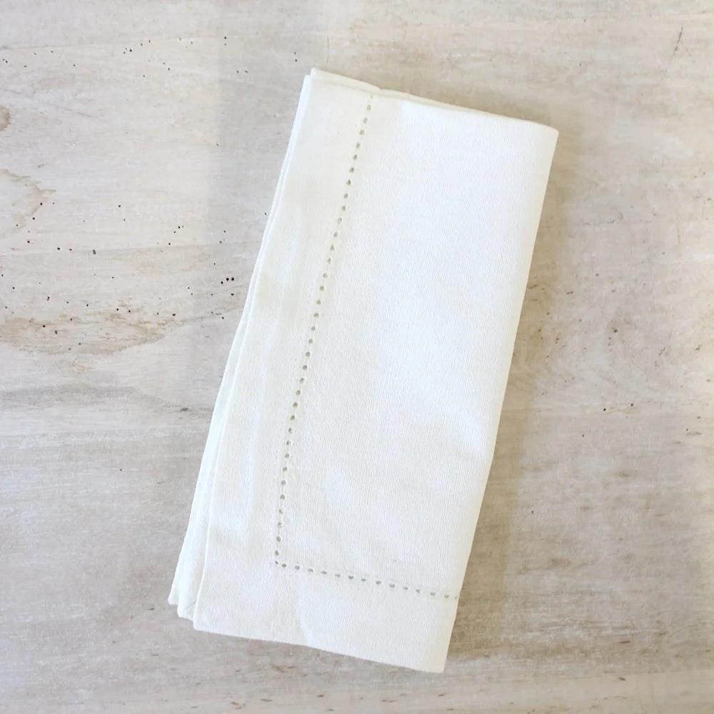 Hemstitch Napkin Cream 18x18
