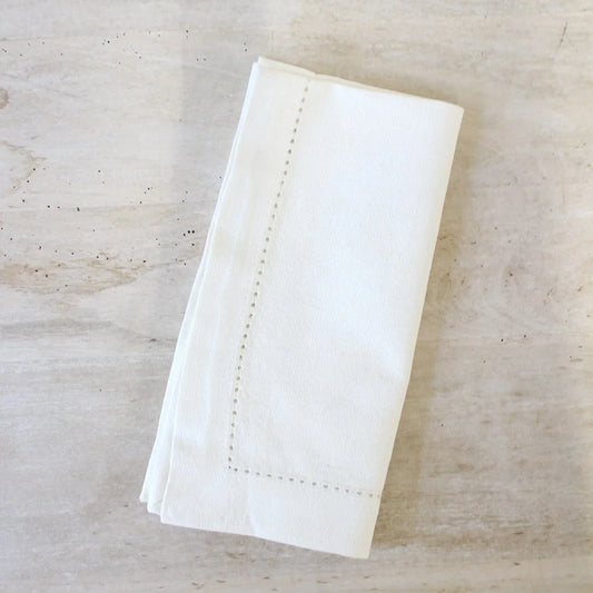 Hemstitch Napkin Cream 18x18
