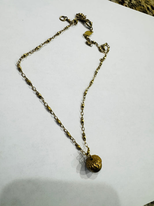 Golden Acorn Necklace