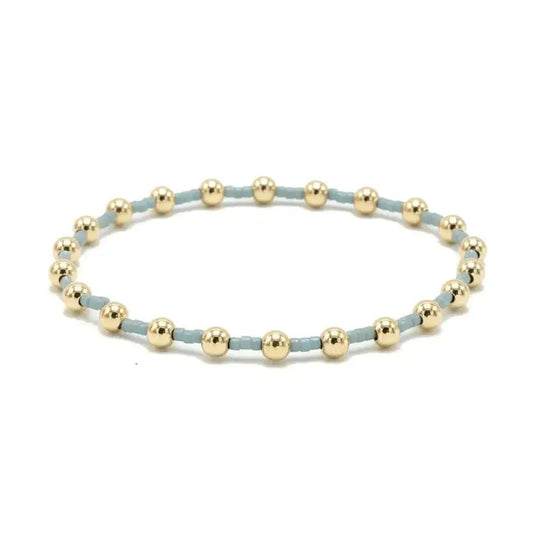 Coastal Pale Blue Newport Gold Filled Waterproof Bracelet