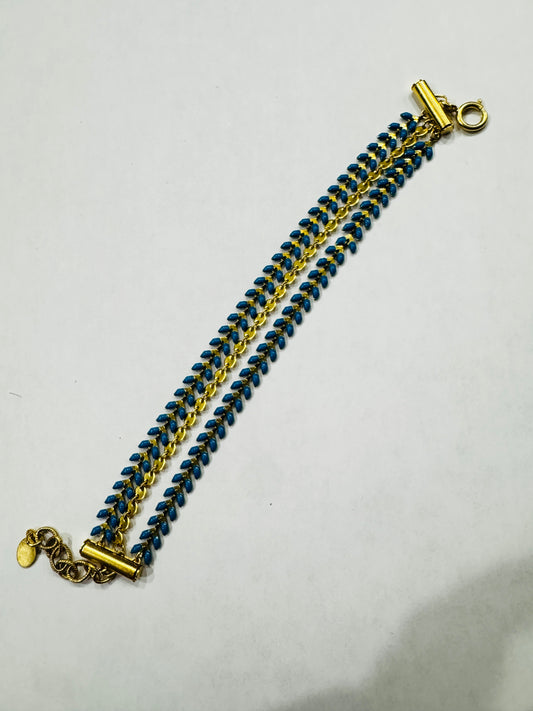Triple Turquoise Leaf Bracelet