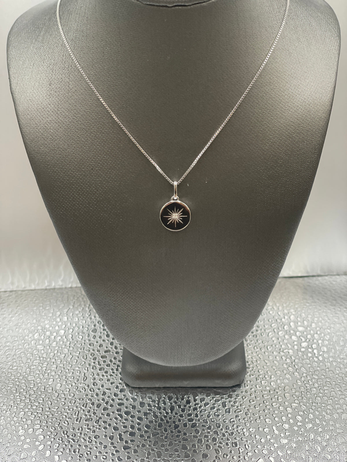 Sterling Silver Diamond Accent Disk Pendant