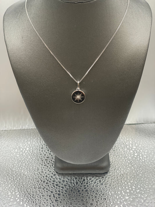 Sterling Silver Diamond Accent Disk Pendant