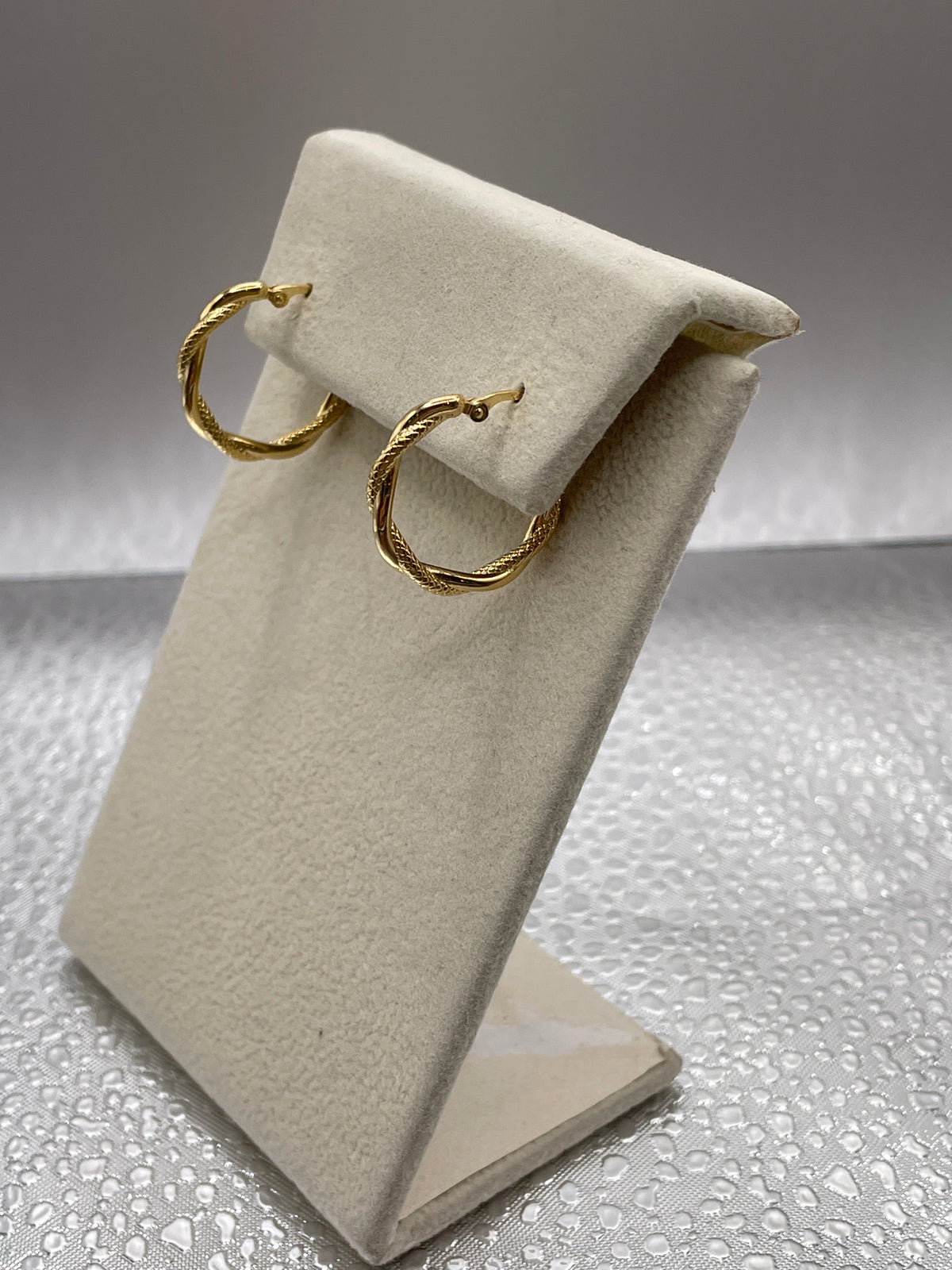 14k textured Twist Hoops