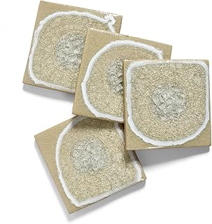 Dock 6 Pottery Crackled Glass Geode Coaster, Set of 4