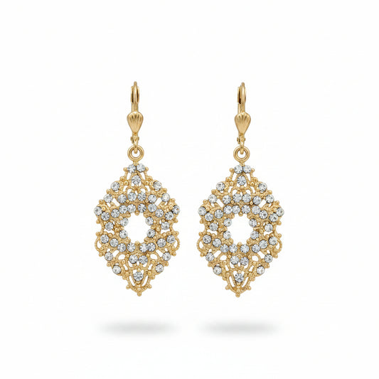 White Opal Dangle Earrings