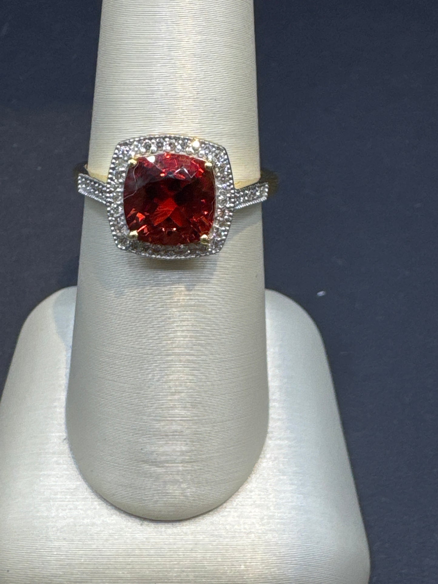 2.11  Carat Andesine with Diamond Halo