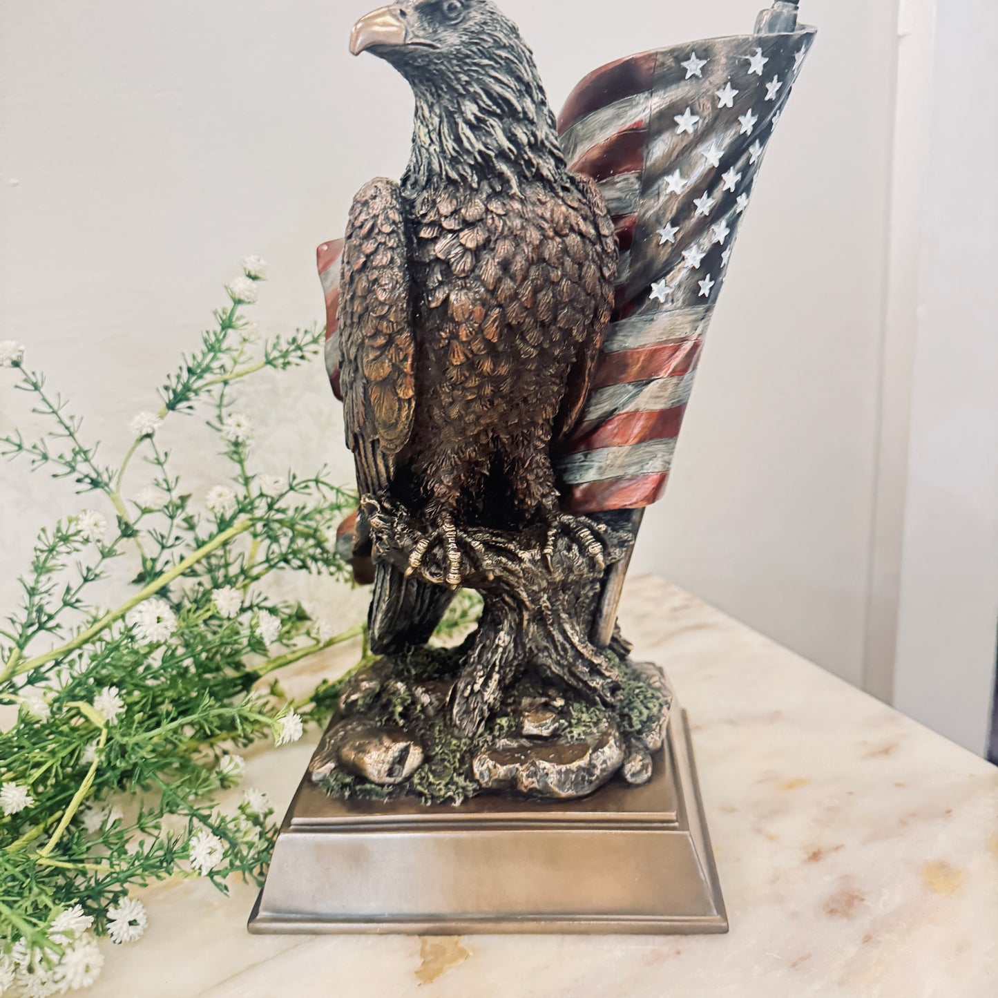 Eagle Statue with Flag