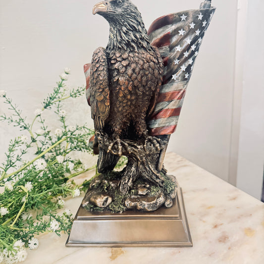 Eagle Statue with Flag