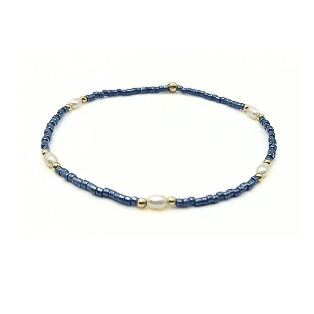 Erin Gray- Game Day Gold-Filled & Natural Rice Pearls Waterproof Bracelets