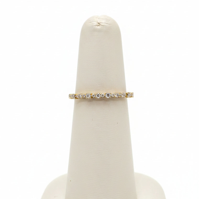14K Yellow Gold Fancy Diamond Stackable Band Ring — 0.12 ctw