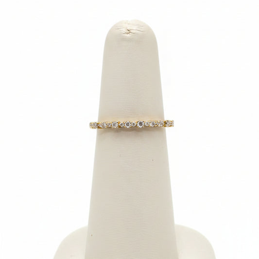 14K Yellow Gold Fancy Diamond Stackable Band Ring — 0.12 ctw