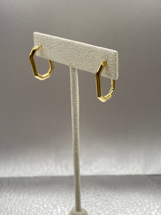 14k Gold “J” Hoop Earrings