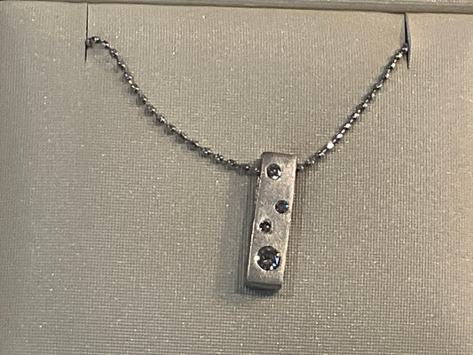 Platinum and Diamond Bar Pendant