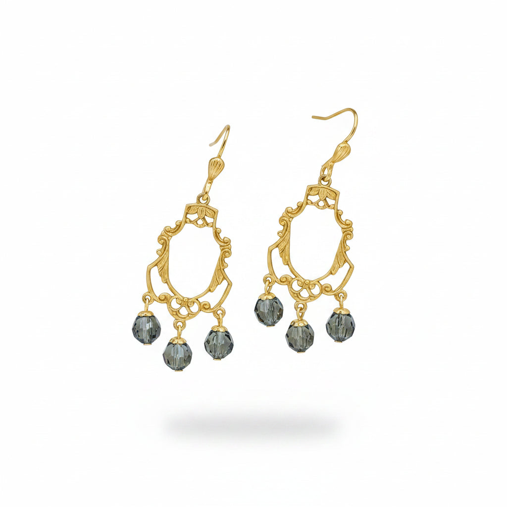 Gold Chandelier with Montana Dangles