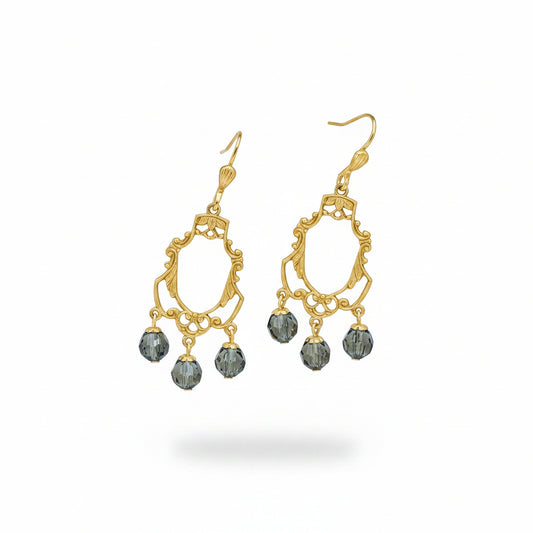 Gold Chandelier with Montana Dangles