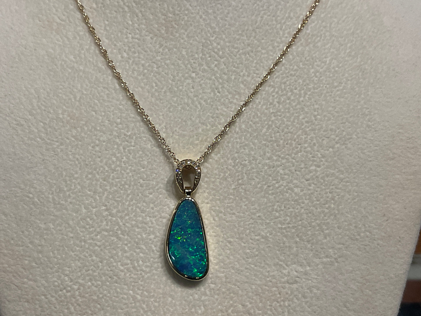Opal and Diamond Pendant