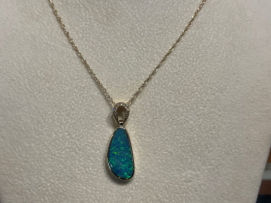 Opal and Diamond Pendant