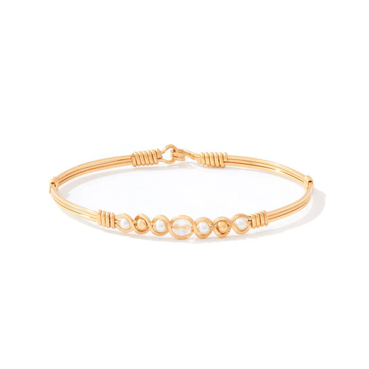 Divine Plan Bracelet - 14K Gold Artist Wire / Crystal Pearl /7.5" M