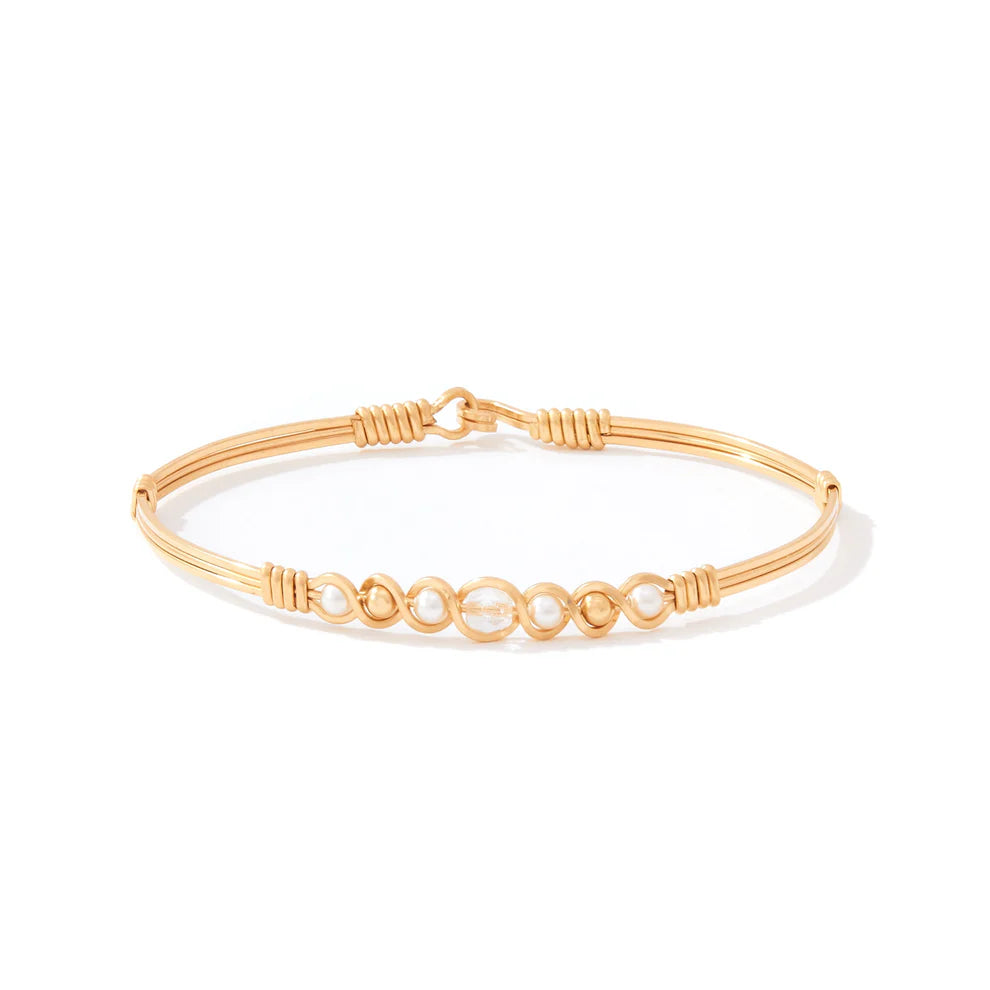 Divine Plan Bracelet - 14K Gold Artist Wire / Crystal Pearl / 6.75" - S