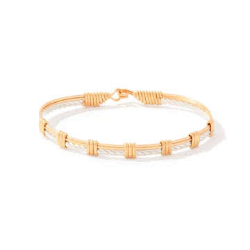 Together We Can Bracelet - 14K Gold Artist Wire and Silver Bar / 7.5" - L