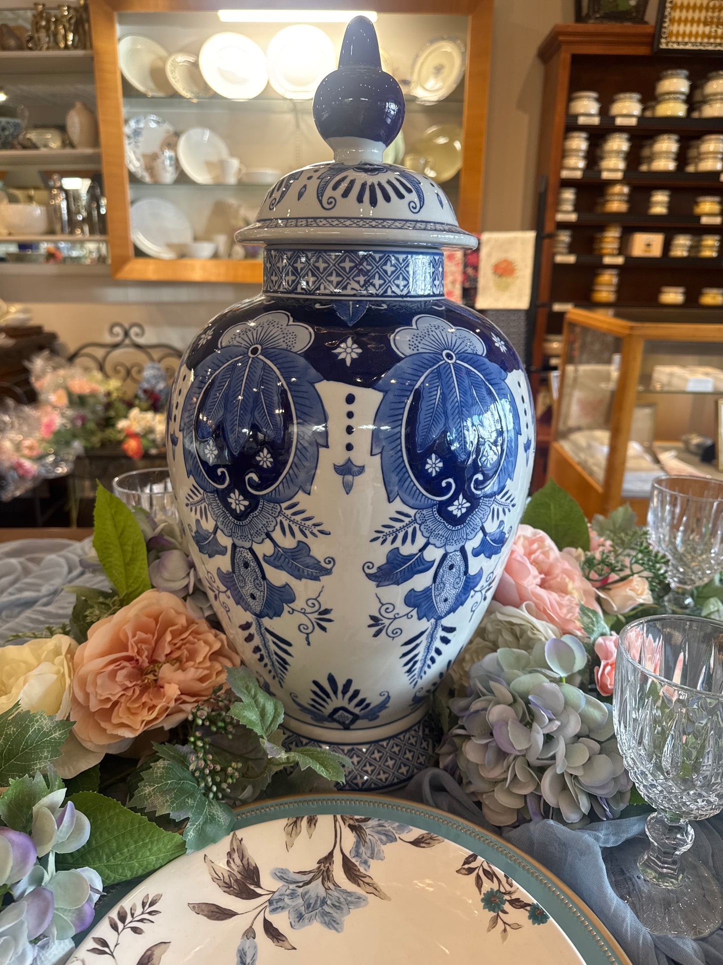 Large Blue Temple Jar