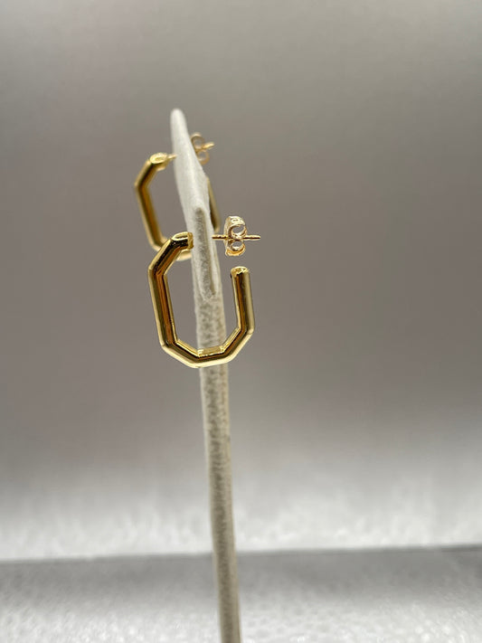14k Gold “J” Hoop Earrings