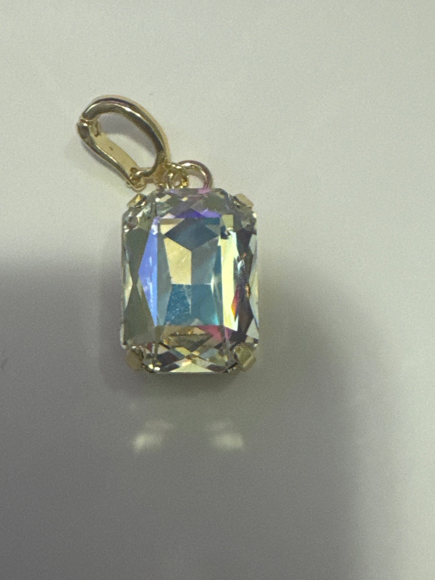 Crystal Emerald Cut Pendant Charm