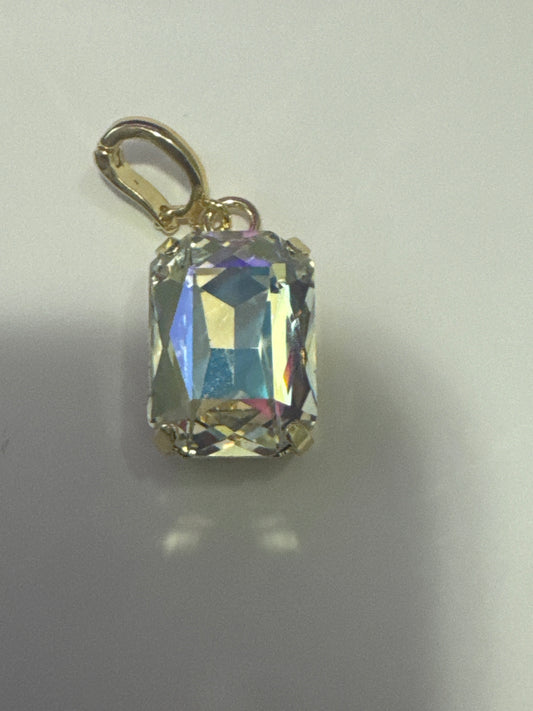 Crystal Emerald Cut Pendant Charm