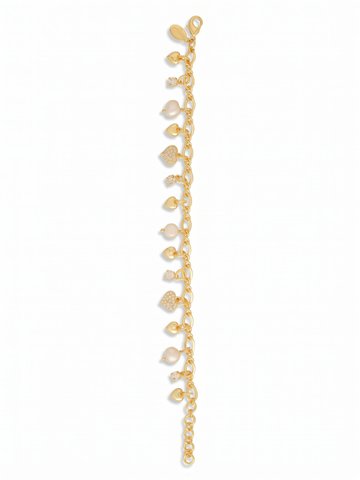 Heart & Pearl Charm Tennis Bracelet
