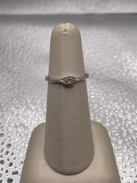 1/3 carat Stackable Band with Marquise Center