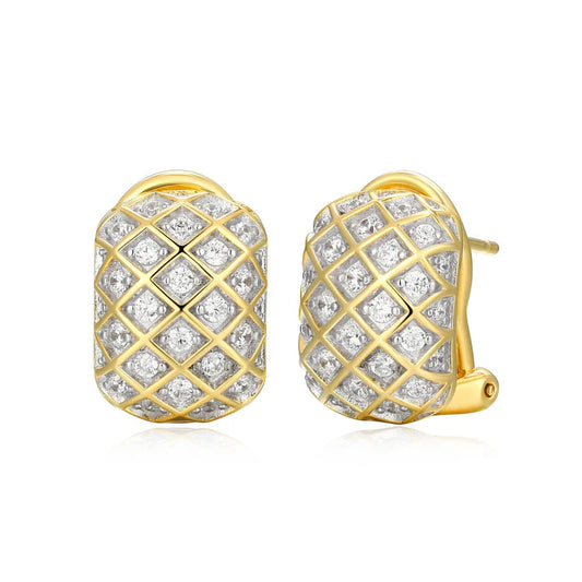 Quilted CZ Earrings