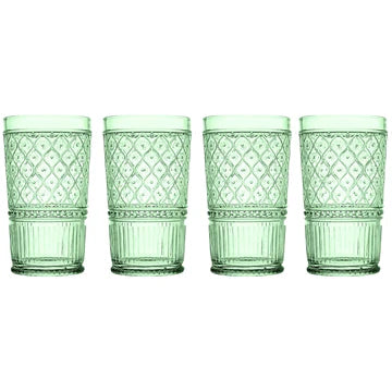 CLARO HighBall Glasses  - GREEN - Set of 4