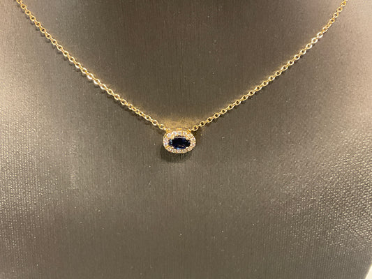 Sapphire and Diamond Slide Necklace