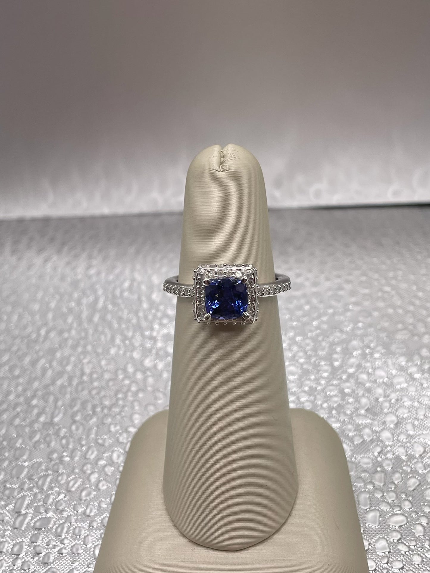 Cushion Cut Tanzanite & Diamond Ring — 1.80 ct