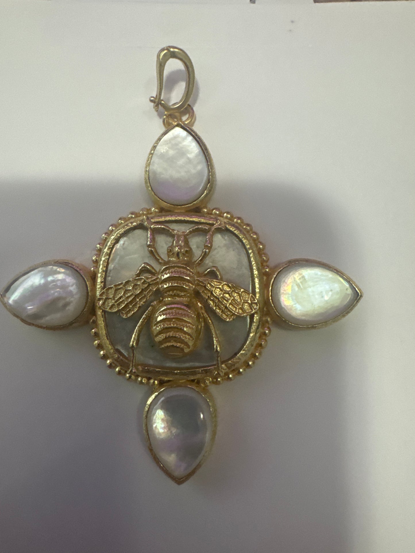 Mother of Pearl Bee Pendant Charm