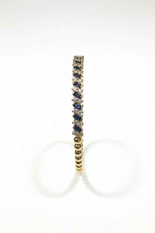 Sapphire and Diamond Beaded Cuff(Simulated)