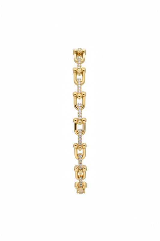 CZ Horseshoe Link Bracelet